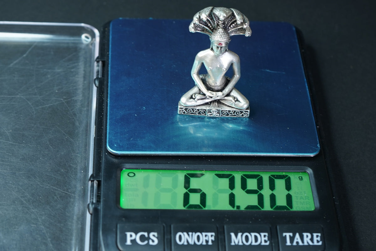 Pure Silver Antique Parshwanath Idol 67.79G By Mahita Collections - PUSHMYCART