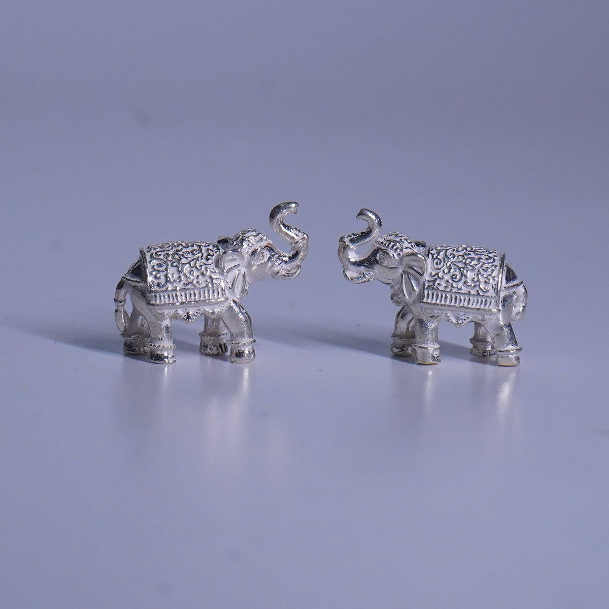 Pure Silver Elephants Pair 20 grams - PUSHMYCART