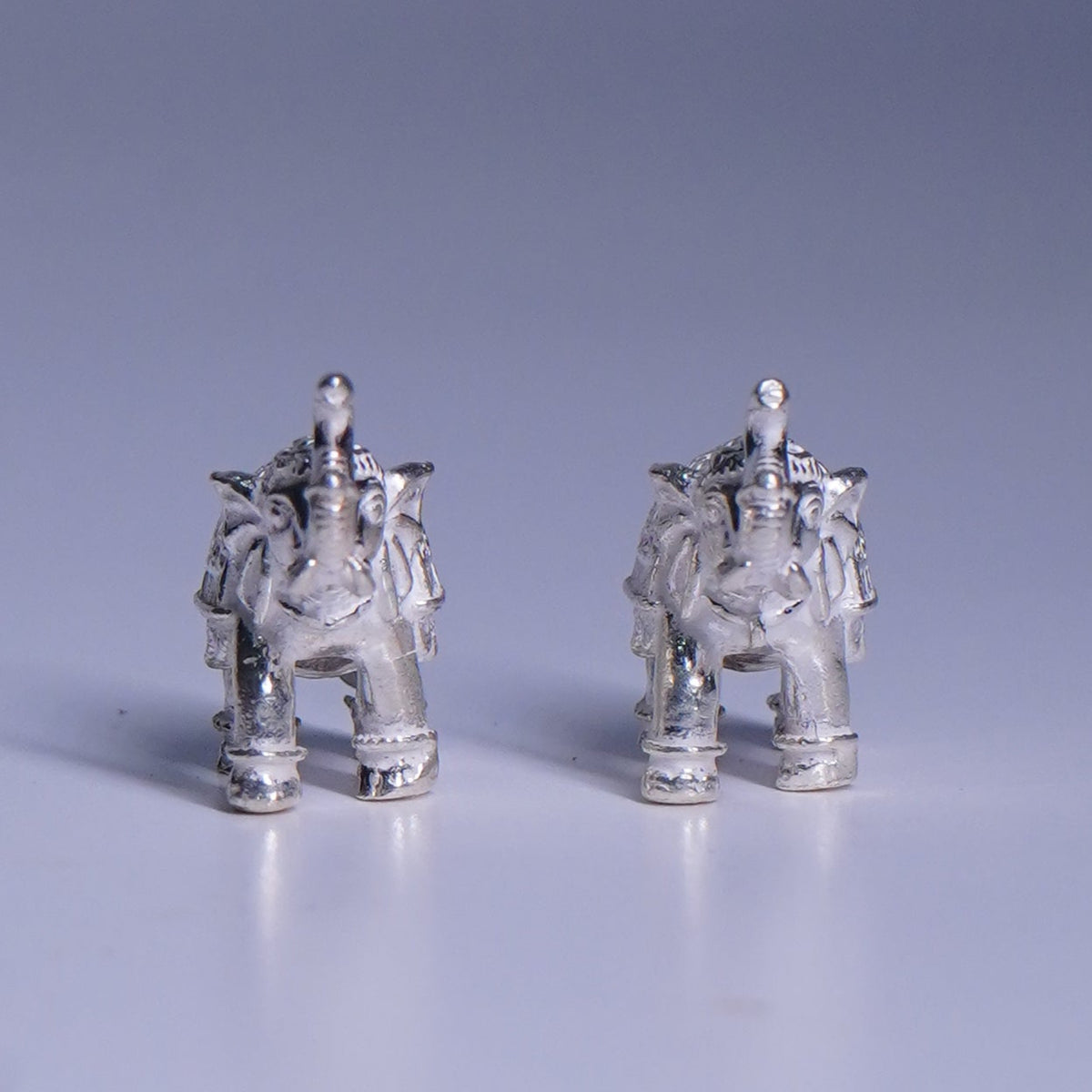 Pure Silver Elephants Pair 20 grams - PUSHMYCART