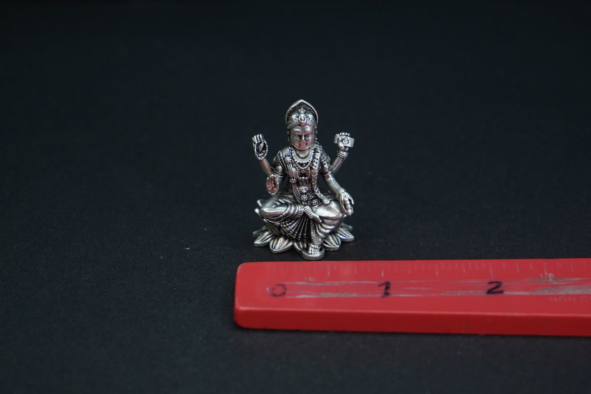 Pure Silver Antique Padmam Lakshmi Sitting 30G By Mahita Collections - PUSHMYCART