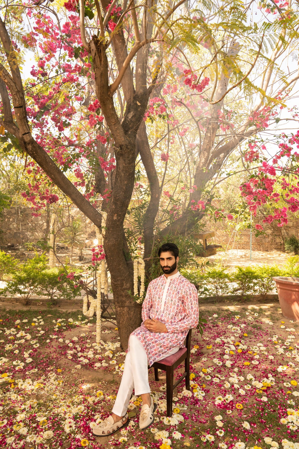 Kzari Vibrant Coral Pink Digital Print Kurta - PUSHMYCART