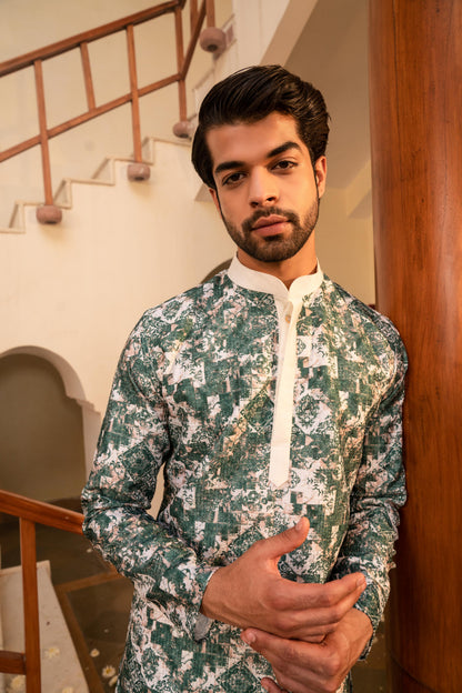 Kzari Enchanting Mermaid Tail Digital Printed Kurta - PUSHMYCART