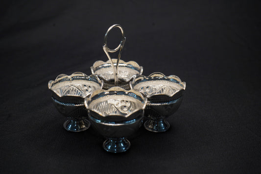 Pure Silver Panchapali Four Bowl Set 43.56g - PUSHMYCART