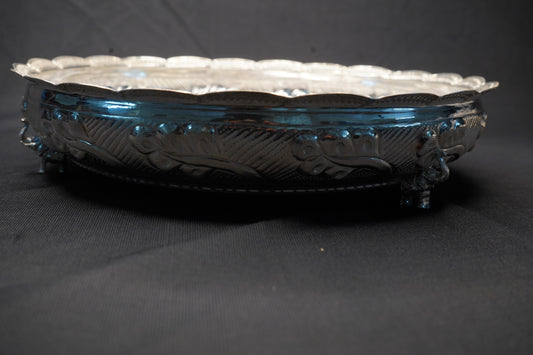 Pure Silver Floral Design Plate 430g - PUSHMYCART