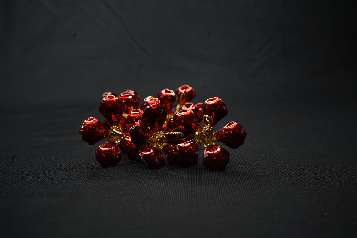 Pure Silver Red Hibiscus Flower 8.43g - PUSHMYCART