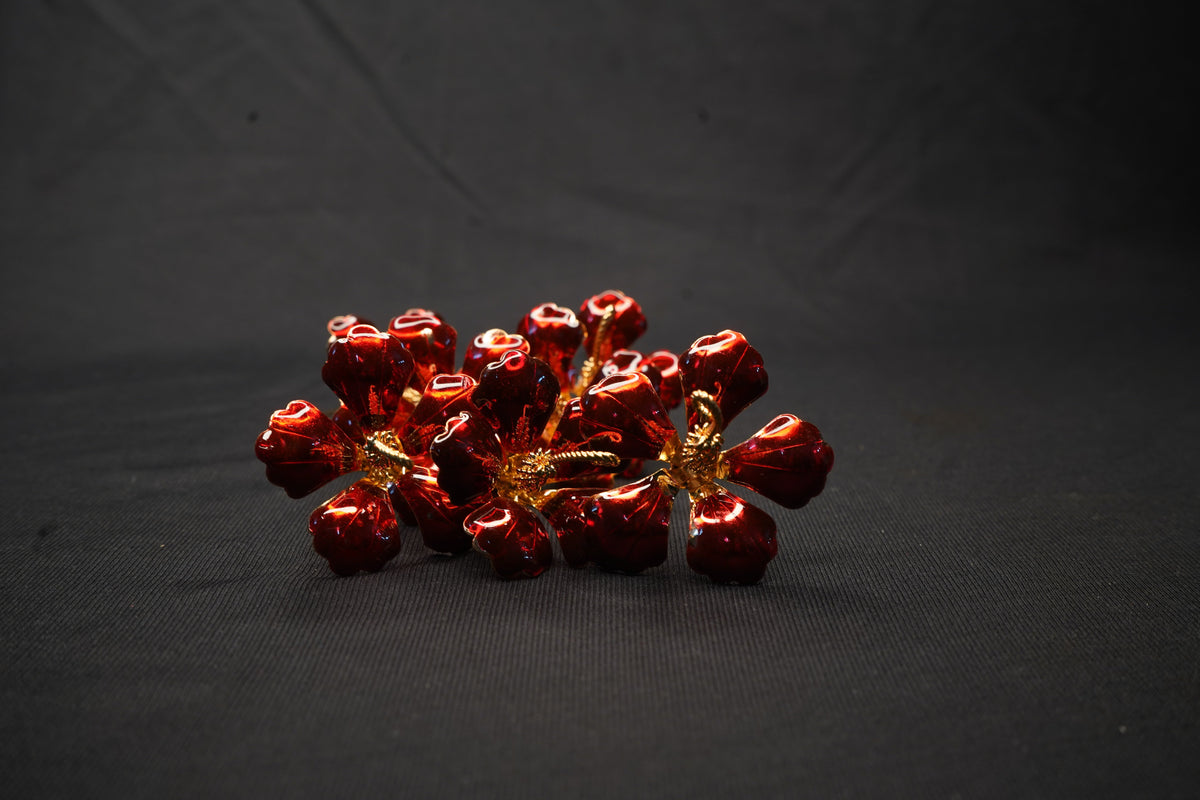 Pure Silver Red Hibiscus Flower 8.43g - PUSHMYCART