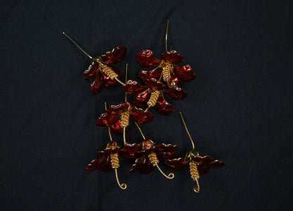 Pure Silver Red Hibiscus Flower 8.43g - PUSHMYCART