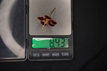 Pure Silver Red Hibiscus Flower 8.43g - PUSHMYCART