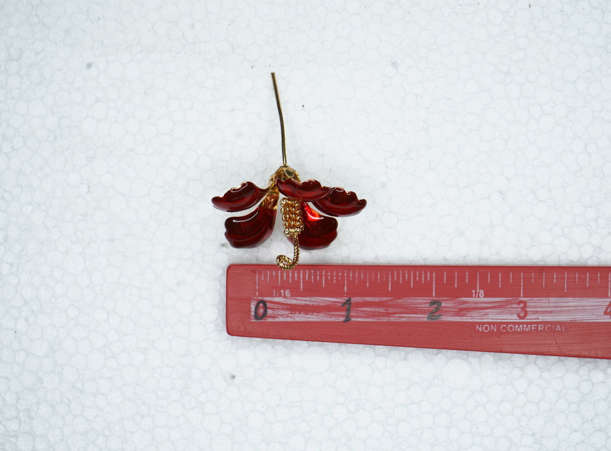 Pure Silver Red Hibiscus Flower 8.43g - PUSHMYCART