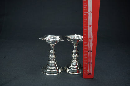 Pure Silver 5 Mukh Diya Pair 40g approx. - PUSHMYCART