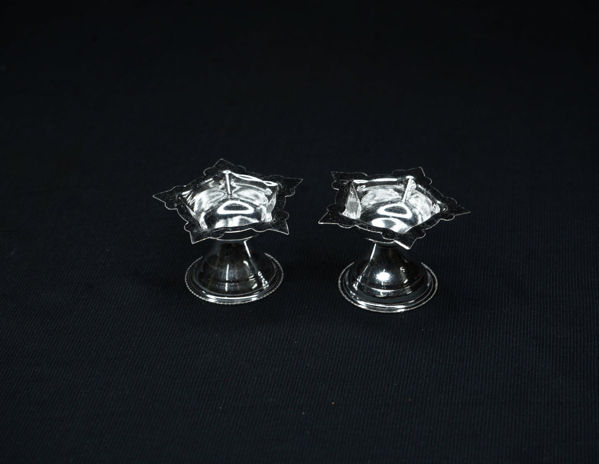Pure Silver Kundulu Diya Pair10 grams - PUSHMYCART