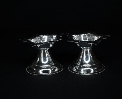 Pure Silver 5 Mukh Diya Pair 20g approx. - PUSHMYCART