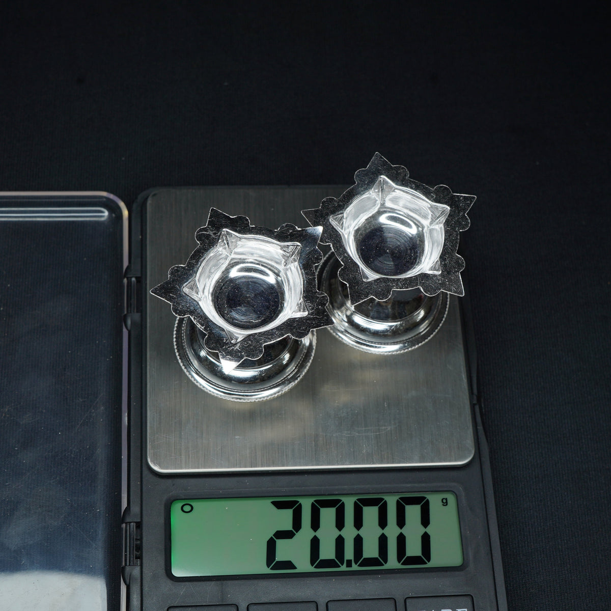 Pure Silver 5 Mukh Diya Pair 20g approx. - PUSHMYCART