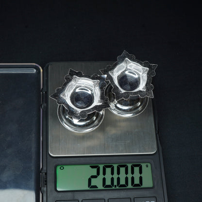 Pure Silver 5 Mukh Diya Pair 20g approx. - PUSHMYCART