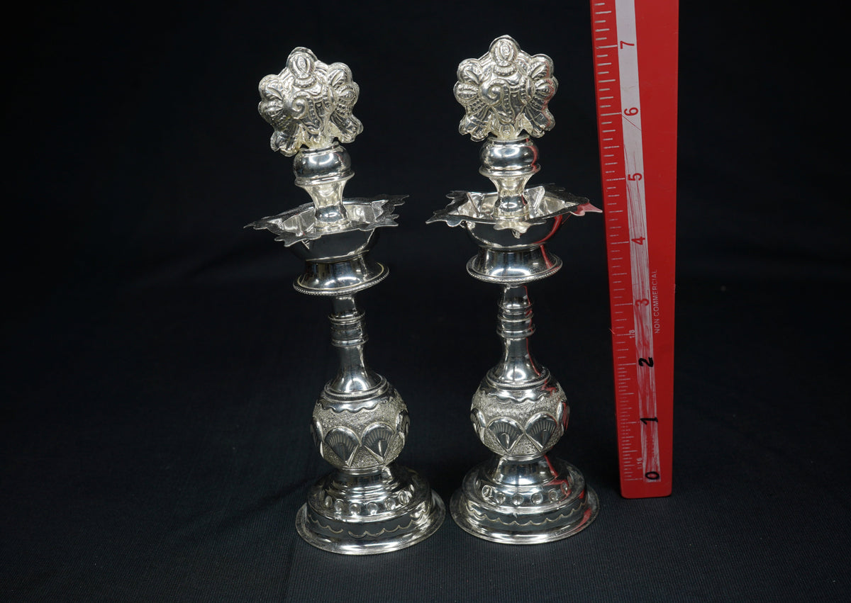 Pure Silver Diya Shank Chakara 195g - PUSHMYCART