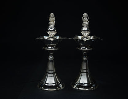Pure Silver Diya With Laxmi Design 130g - PUSHMYCART
