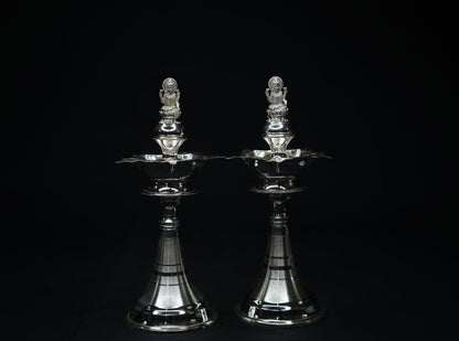 Pure Silver Diya With Laxmi Design 130g - PUSHMYCART