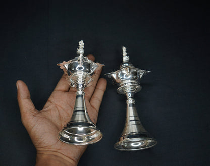 Pure Silver Diya With Laxmi Design 130g - PUSHMYCART