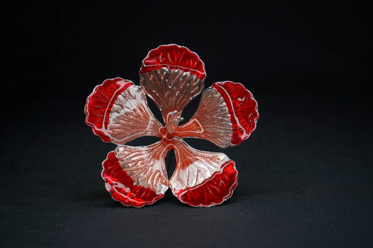 Pure Silver Big Red And Orange Flower 23g - PUSHMYCART