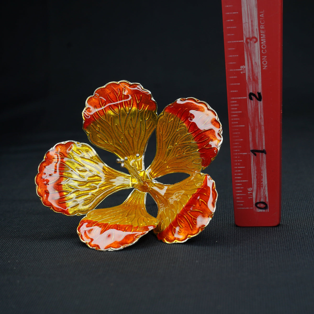 Pure Silver Yellow And Orange Flower 22g - PUSHMYCART