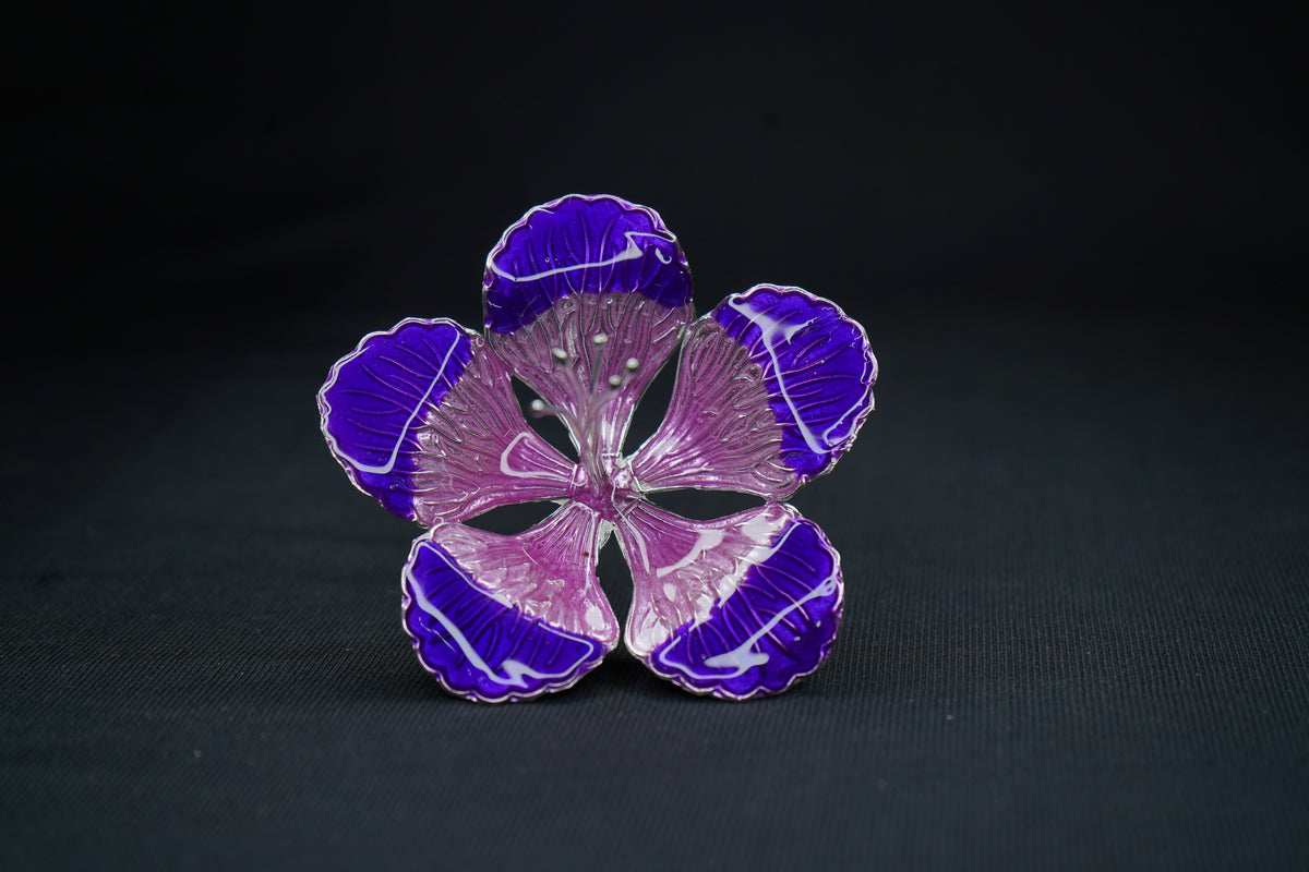 Pure Silver Pink Purple Flower 17g - PUSHMYCART