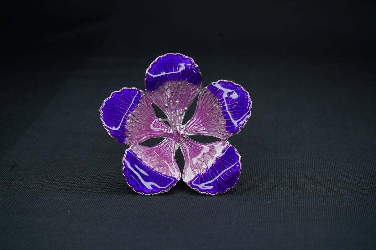 Pure Silver Pink Purple Flower 17g - PUSHMYCART