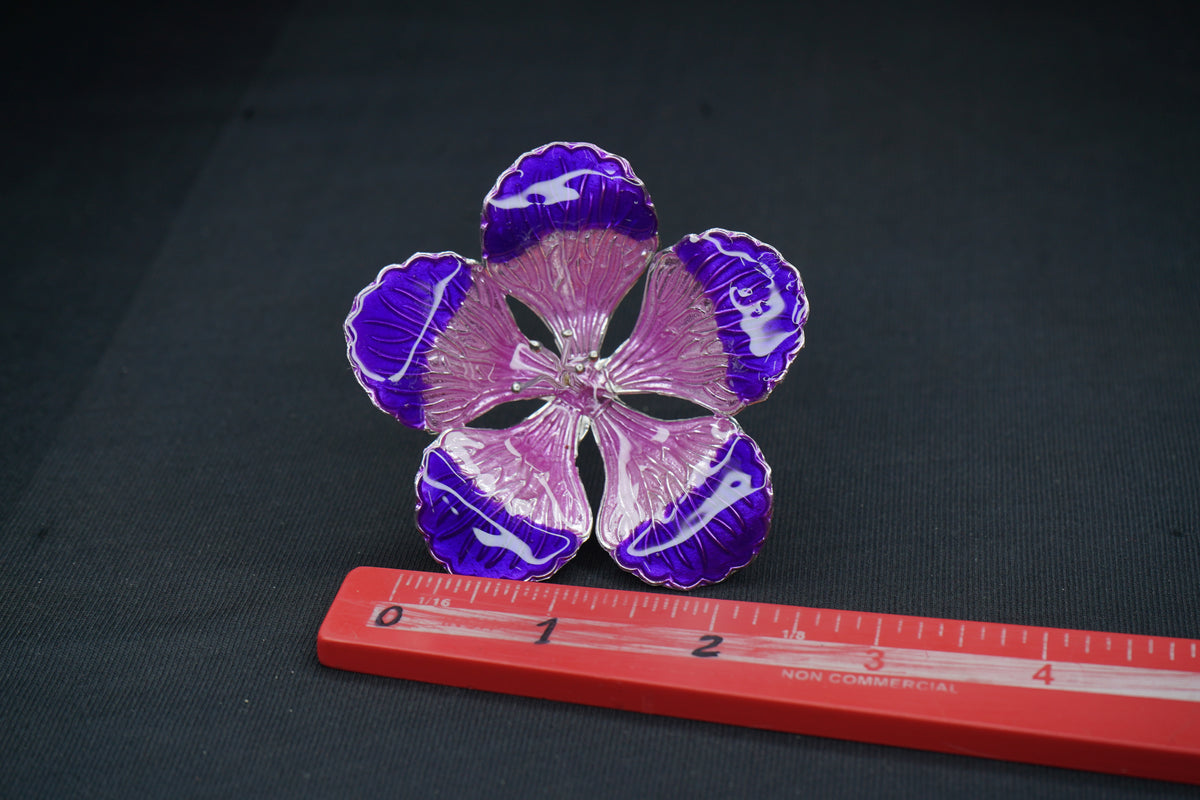 Pure Silver Pink Purple Flower 17g - PUSHMYCART