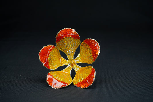 Pure Silver Yellow And Orange Flower 16g - PUSHMYCART