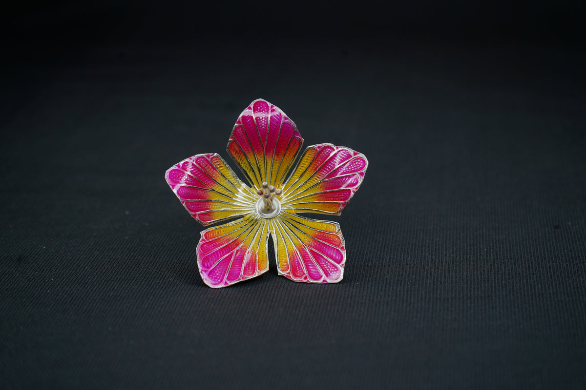 Pure Silver Yellow And Pink Flower 7g - PUSHMYCART