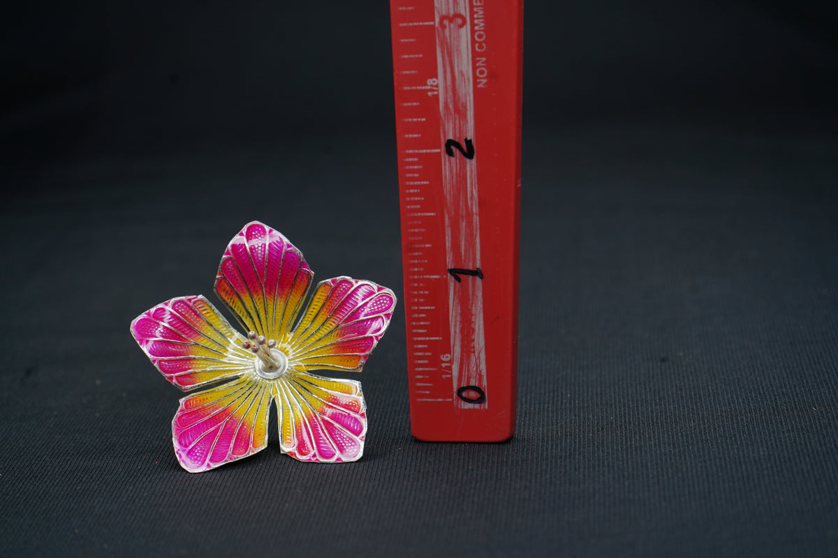 Pure Silver Yellow And Pink Flower 7g - PUSHMYCART