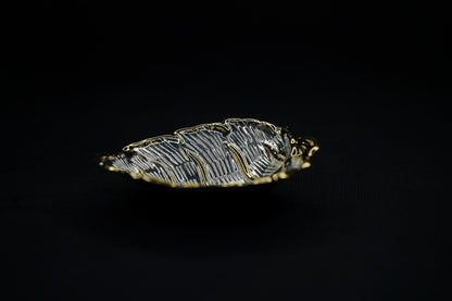 Pure Silver Gold Plated Leaf Bowls 12g - PUSHMYCART