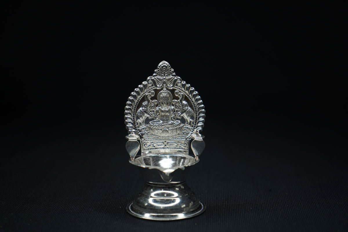 Pure Silver Gajalakshmi Diya 15g - PUSHMYCART