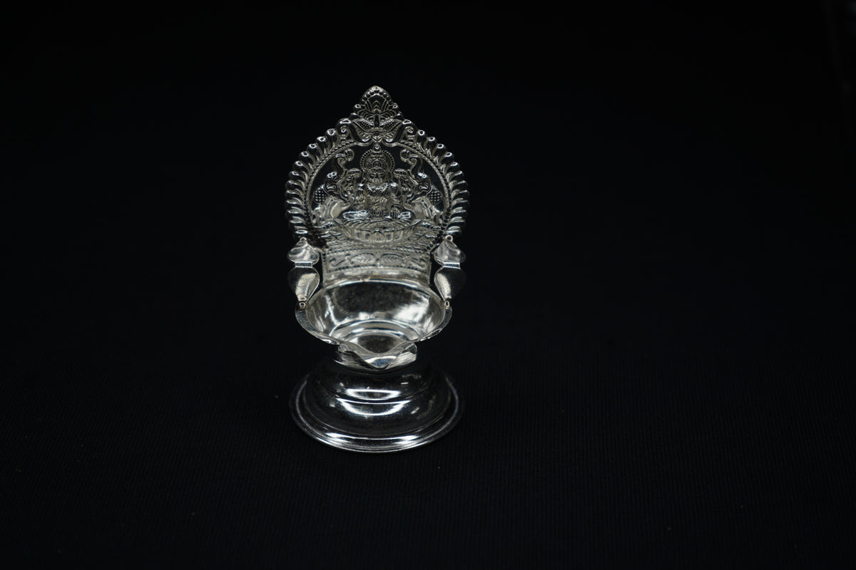 Pure Silver Gajalakshmi Diya 15g - PUSHMYCART