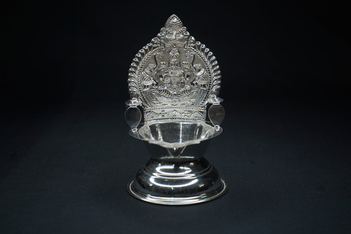 Pure Silver Gajalakshmi Diya 62 gram - PUSHMYCART