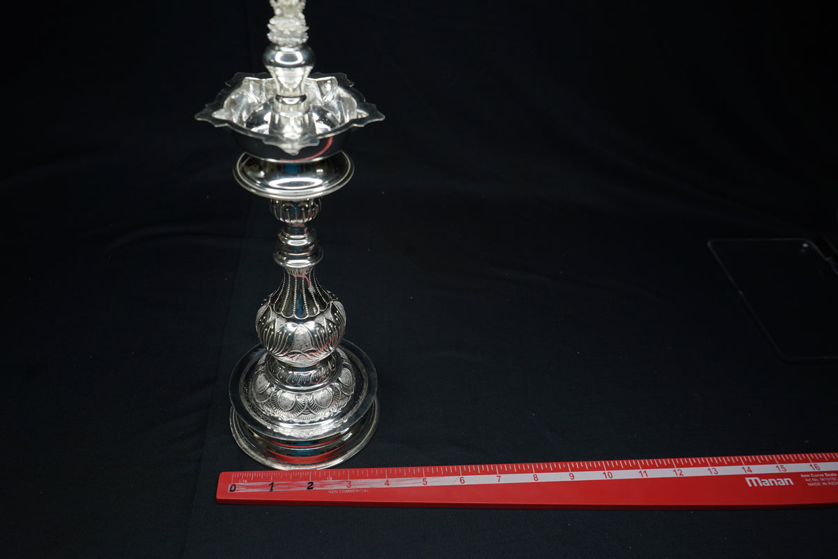 Pure Silver Laxmi Design Diya Pair 770g - PUSHMYCART