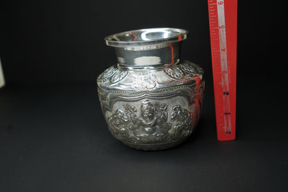 Pure Silver Ashtalakshmi Kalash With Elephant