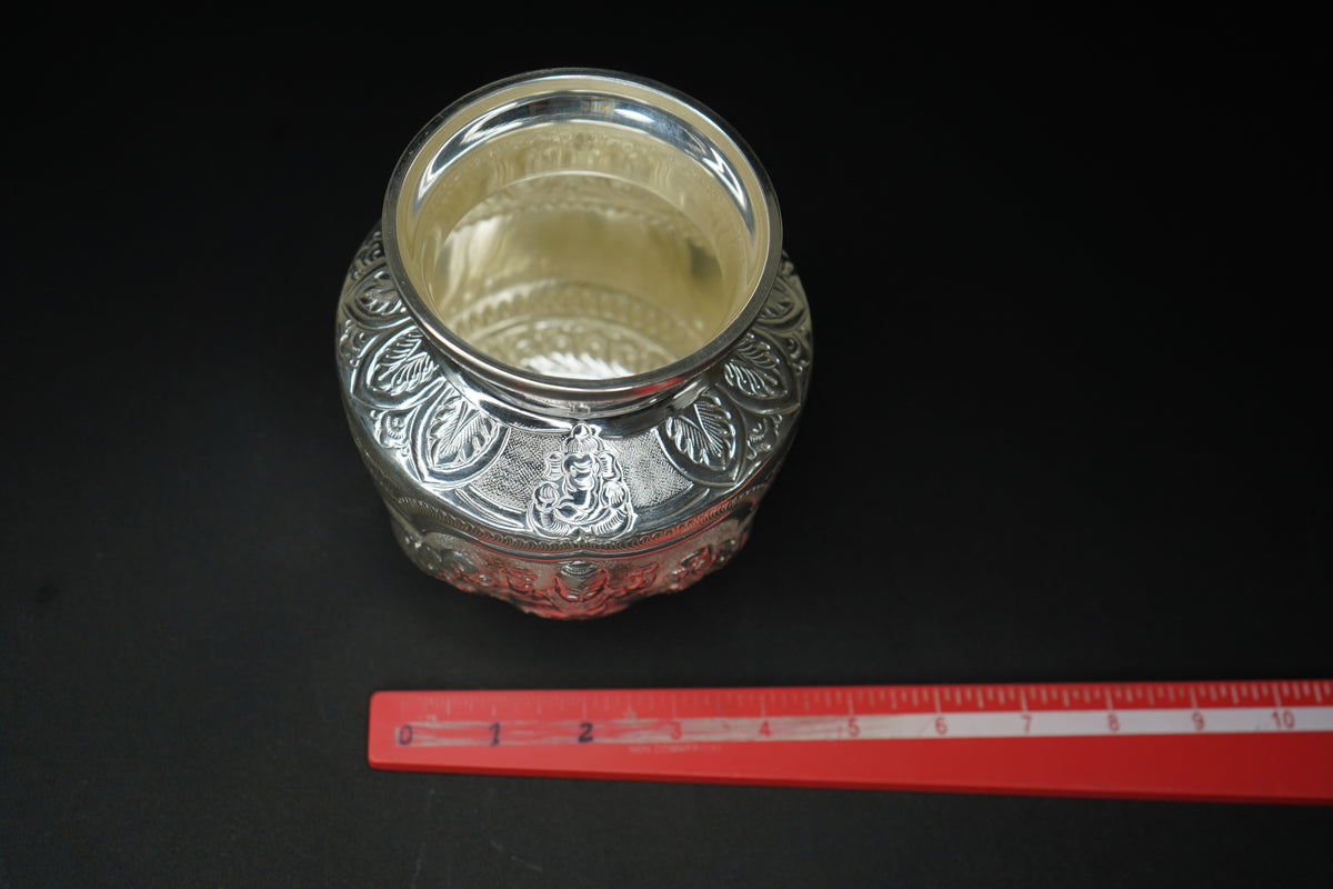 Pure Silver Ashtalakshmi Kalash With Elephant