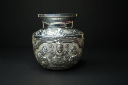 Pure Silver Ashtalakshmi Kalash With Elephant