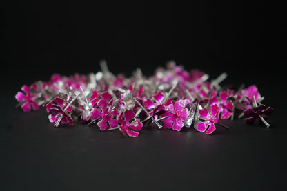 Pure Silver Pink Flowers