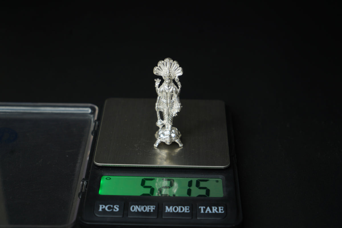 Pure Silver Vishnu Murthy Idol 52.15 grams - PUSHMYCART
