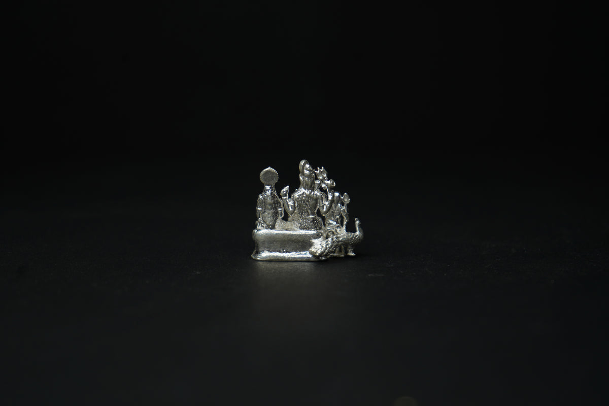 Pure Silver Mahadev Family Idol 35.93 grams - PUSHMYCART