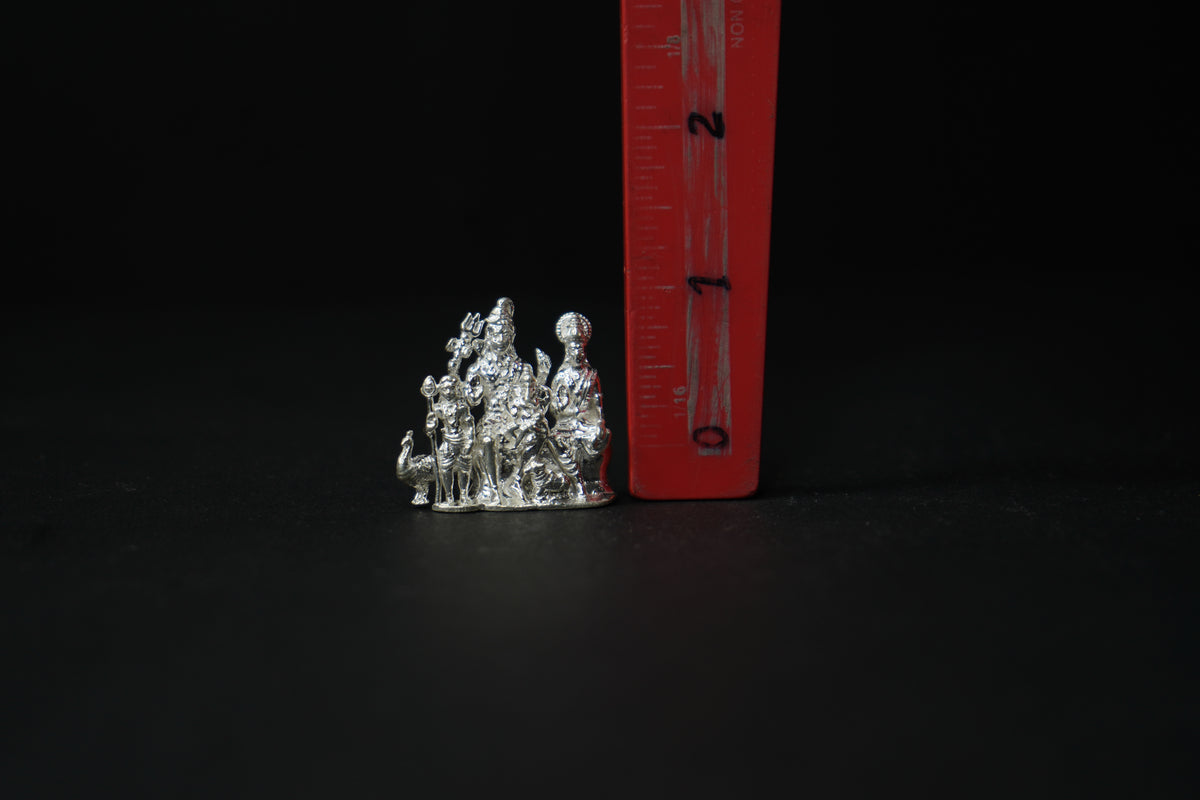 Pure Silver Mahadev Family Idol 35.93 grams - PUSHMYCART