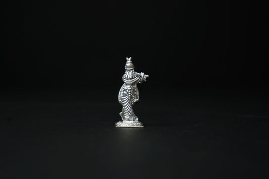 Pure Silver Krishna With Flute Idol 25.76 grams - PUSHMYCART