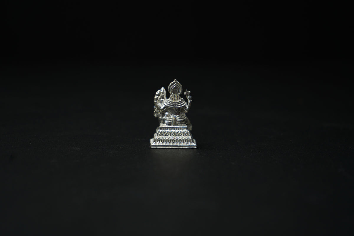 Pure Silver Vishnu With Laxmi Idol - PUSHMYCART
