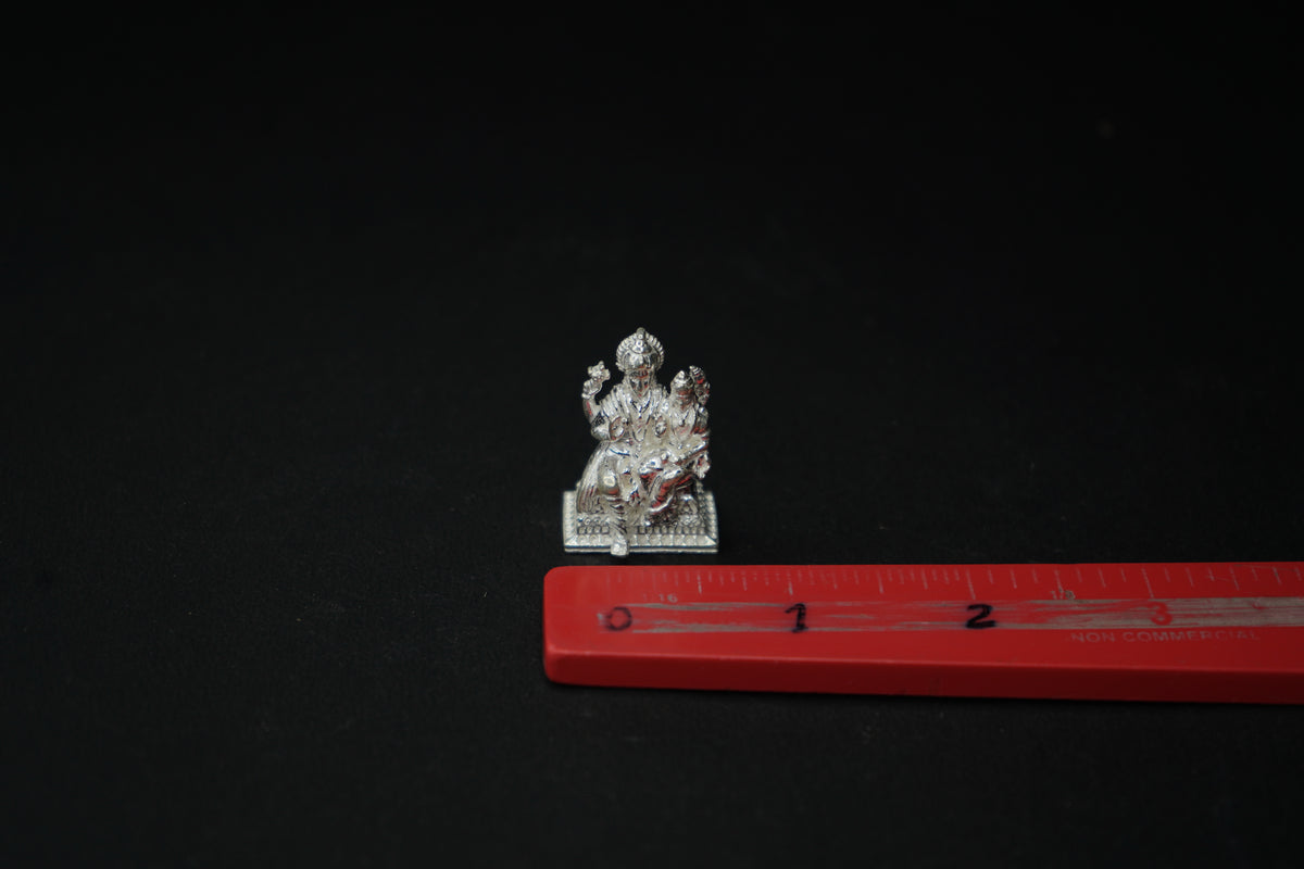 Pure Silver Vishnu With Laxmi Idol - PUSHMYCART