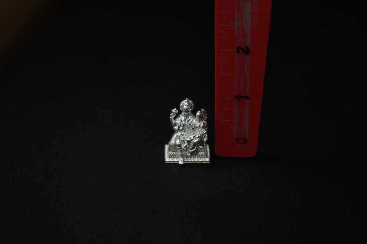 Pure Silver Vishnu With Laxmi Idol - PUSHMYCART