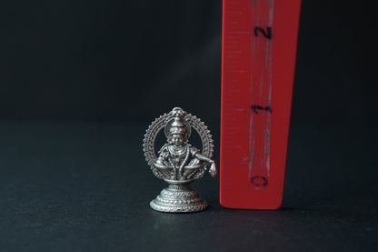 Pure Silver Antique Ayyappa Idol Small 9.40G By Mahita Collections - PUSHMYCART