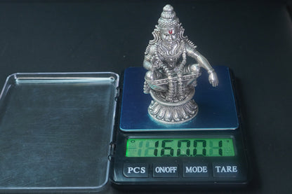 Pure Silver Antique Ayyappa Big Idol 160G By Mahita Collections - PUSHMYCART