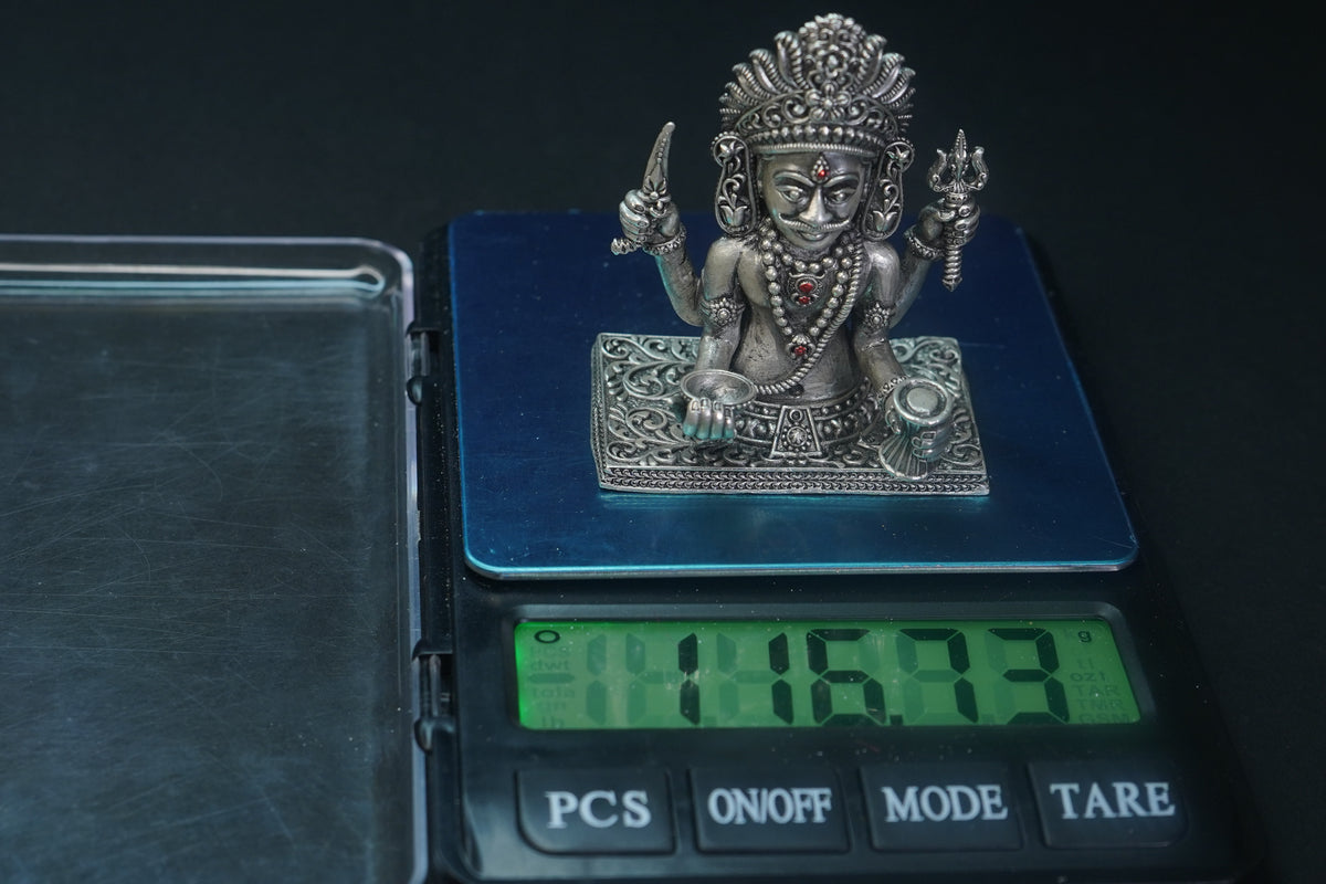 Pure Silver Antique Nakoda Bhairav Idol 116.73G By Mahita Collections - PUSHMYCART