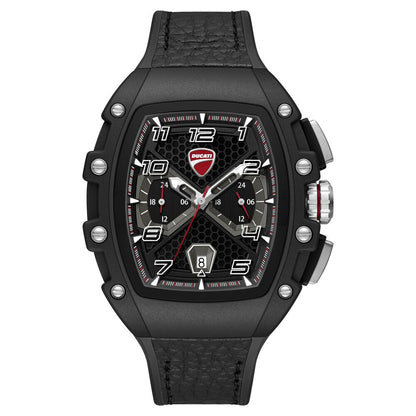 Ducati Quartz Multifunction Black Dial Black Silicone Strap Watch For Men - image 1